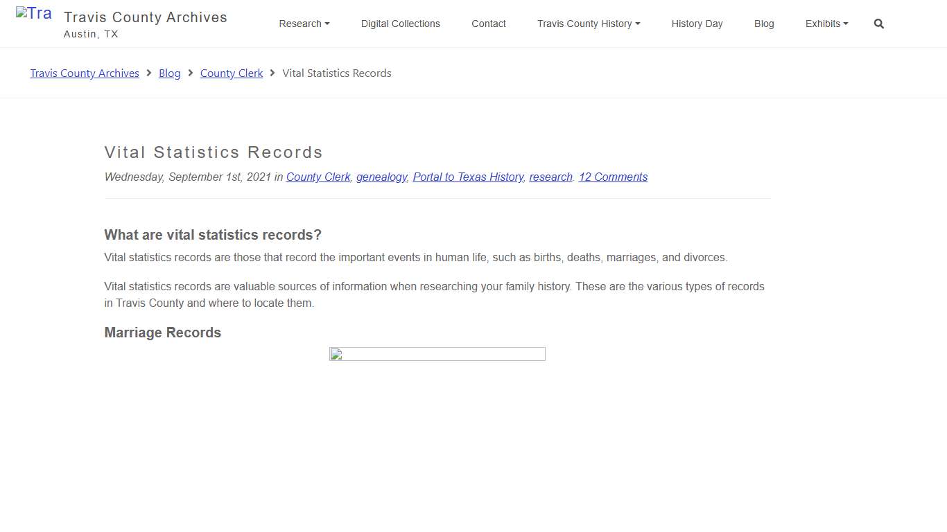 Vital Statistics Records - Travis County Archives Travis County Archives